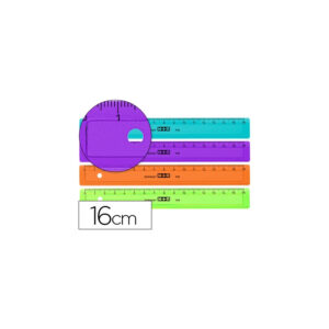 REGLE M&R 16CM PLASTIC COLORS SORTITS